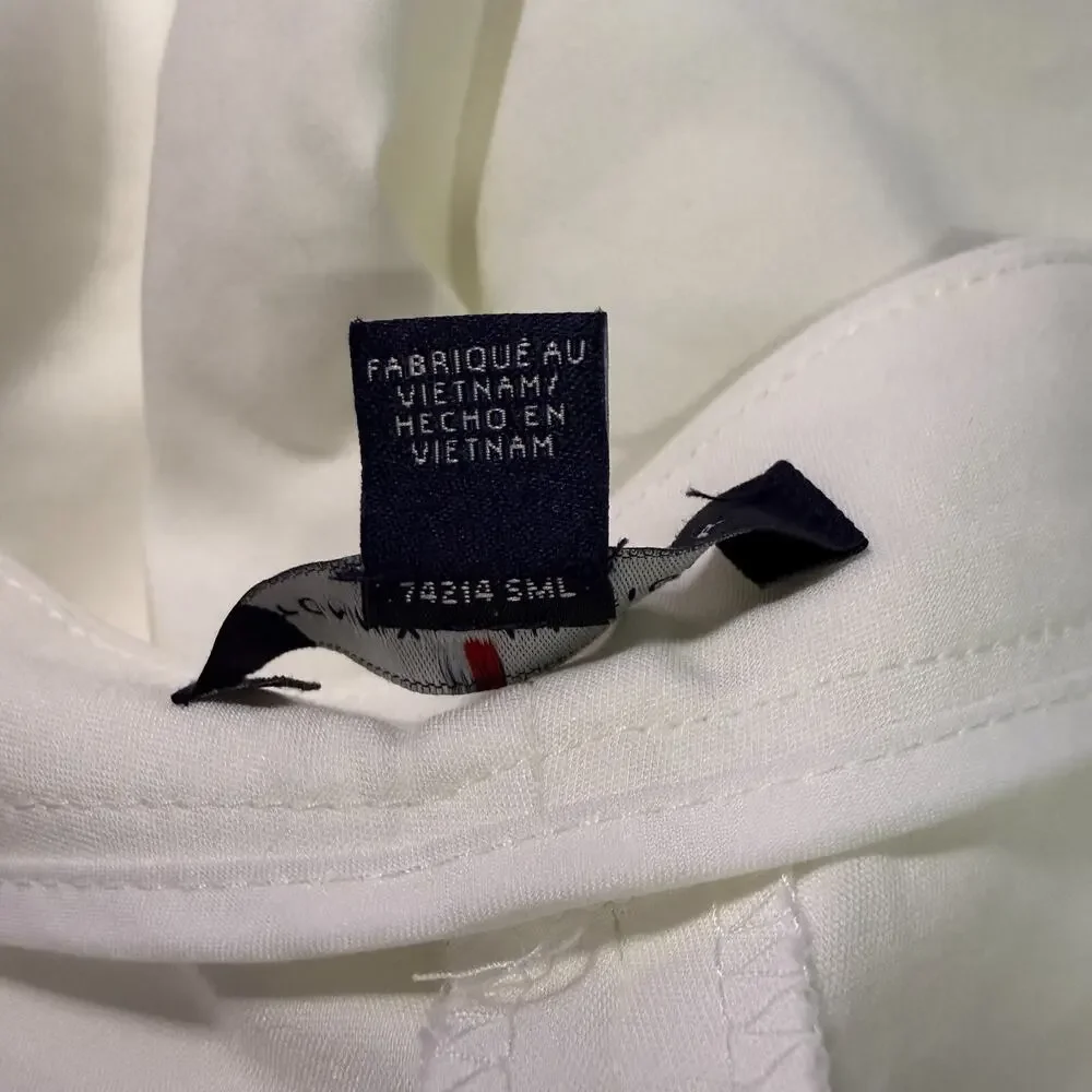 Tommy Hilfiger Ivy Straight Leg Pants‎ Womens Size 16 White Cotton Preppy Career